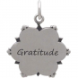 Sterling Silver Affirmation Mandala Charm -Gratitude 21x17mm