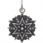 Silver Affirmation Mandala Charm -Inspiration 21x14mm