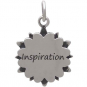 Silver Affirmation Mandala Charm -Inspiration 21x14mm