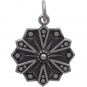 Sterling Silver Affirmation Mandala Charm -Courage 21x15mm