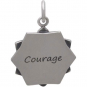 Sterling Silver Affirmation Mandala Charm -Courage 21x15mm