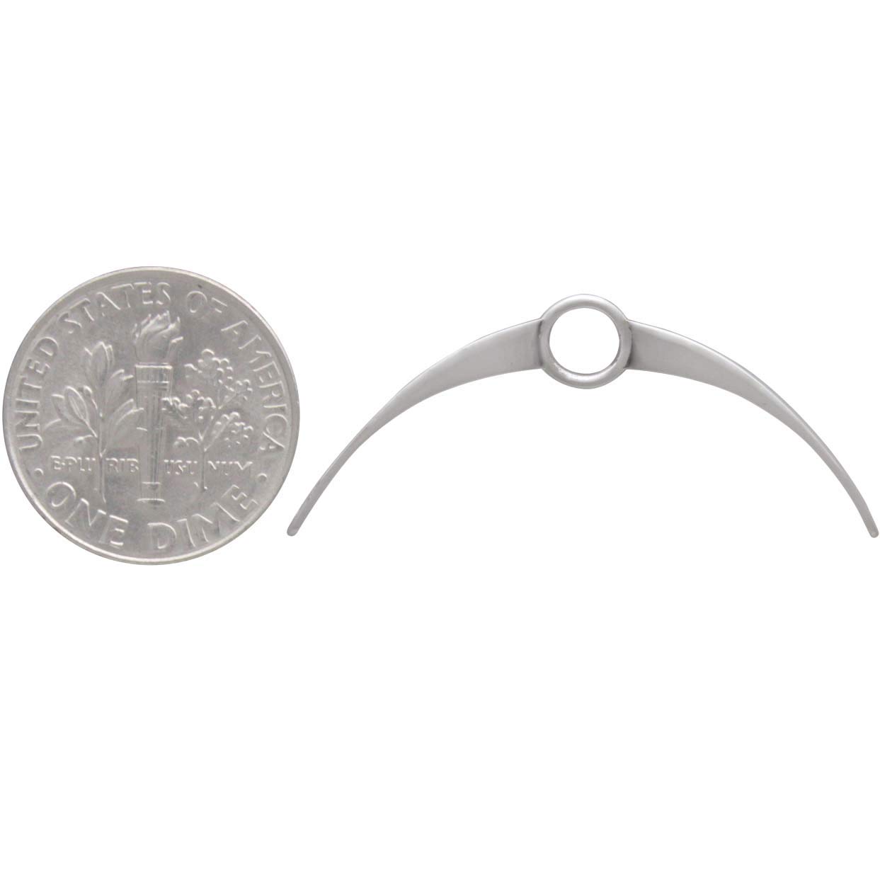 Sterling Silver Arch Link with Circle in the Center 14x36mm