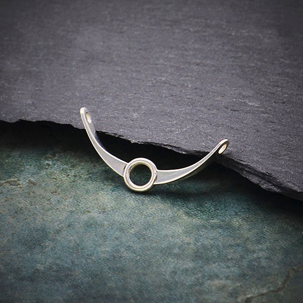 Sterling Silver Arch Link with Circle in the Center