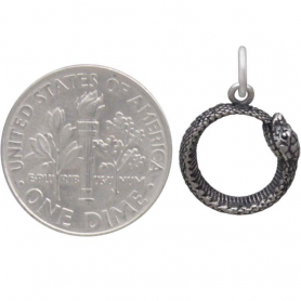 Sterling Silver Ouroboros Snake Charm 18x12mm