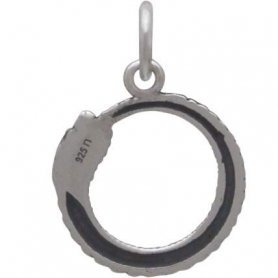 Sterling Silver Ouroboros Snake Charm 18x12mm