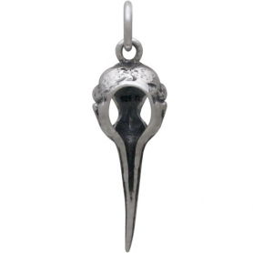 Sterling Silver Hummingbird Skull Charm 26x7mm