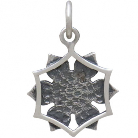 Sterling Silver Lotus Mandala Charm 18x12mm