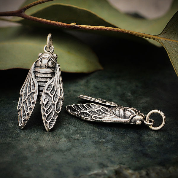 Cicadomorpha Unique Goth Antique Silver Cicada Necklace