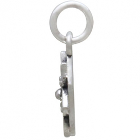 Sterling Silver Flower Mandala Charm 16x10mm