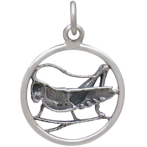 Sterling Silver Lucky Cricket Charm 22x15mm