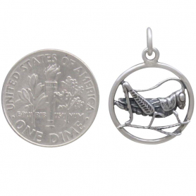 Sterling Silver Lucky Cricket Charm 22x15mm