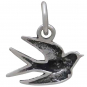 Sterling Silver Swallow Charm Left Side 14x11mm