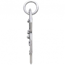 Sterling Silver Openwork Half Mandala Pendant 25x30mm