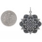 Sterling Silver Layered Mandala Pendant 31x25mm