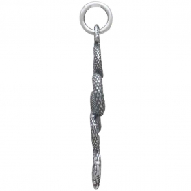 Sterling Silver Scaly Snake Pendant 28x16mm