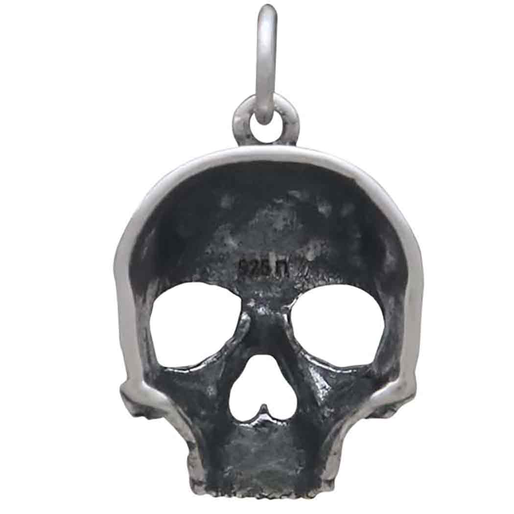 Sterling Silver Half Skull Pendant 22x13mm