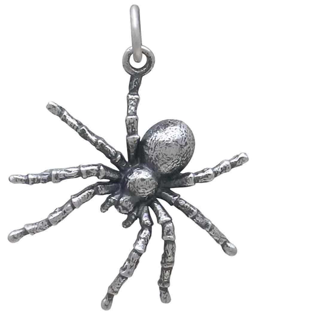 Sterling Silver Tarantula Spider Pendant 26x21mm