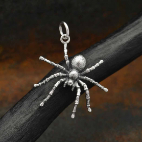 Sterling Silver Tarantula Spider Pendant 26x21mm