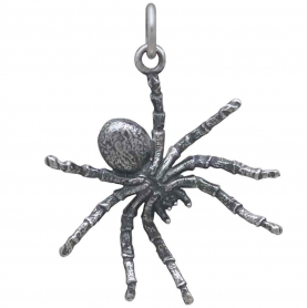 Sterling Silver Tarantula Spider Pendant 26x21mm