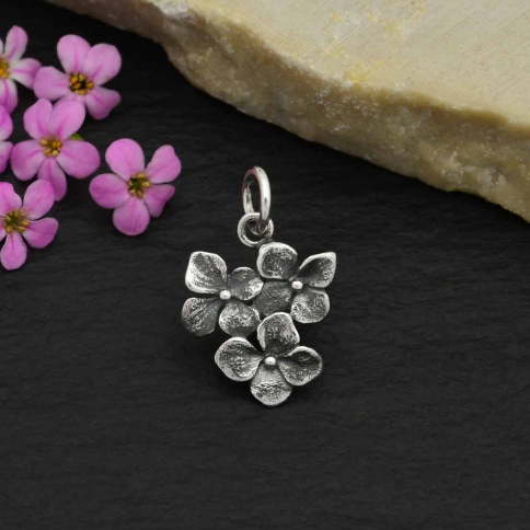 Sterling Silver Hydrangea Cluster Charm