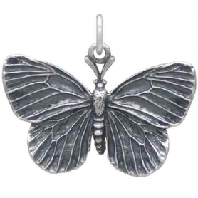 Sterling Silver Dimensional Butterfly Pendant 21x24mm