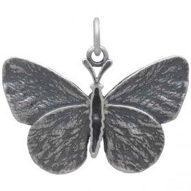 Sterling Silver Dimensional Butterfly Pendant 21x24mm