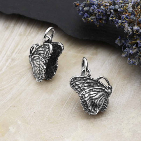 Sterling Silver 3D Butterfly Charm