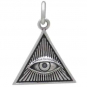 Sterling Silver All Seeing Eye in Pyramid Charm 18x13mm