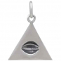 Sterling Silver All Seeing Eye in Pyramid Charm 18x13mm