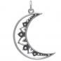 Sterling Silver Mandala Moon Charm Front View