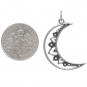 Sterling Silver Mandala Moon Charm with Dime