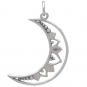 Sterling Silver Mandala Moon Charm Back View