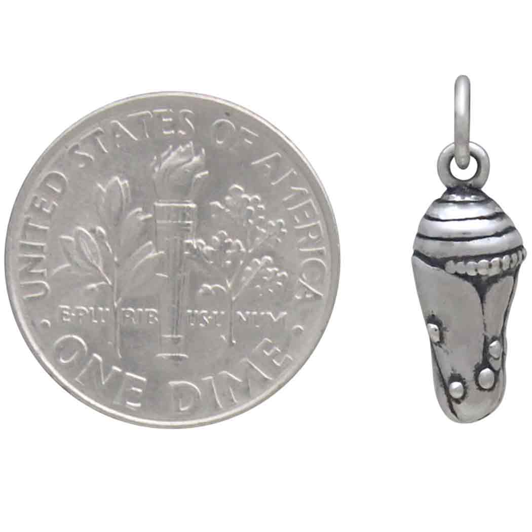 Sterling Silver Chrysalis Charm with Dime