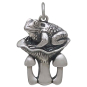 Sterling Silver Toad and Mushroom Pendant Front View