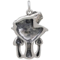 Sterling Silver Toad and Mushroom Pendant Back View