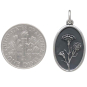 Silver Carnation Charm - January Birthflower with Dime