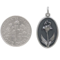 Silver Iris Charm - February Birthflower with Dime