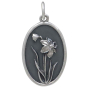 Silver Daffodil Charm - March Birthflower Front View