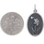 Silver Daffodil Charm - March Birthflower with Dime