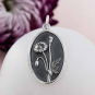 Silver Poppy Charm - August Birthflower 25x13mm