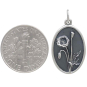 Silver Poppy Charm - August Birthflower with Dime