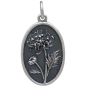 Silver Chrysanthemum Charm - November Birthflower Front View