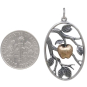 Sterling Silver Leaf Pendant with Bronze Apple with Dime