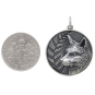 Sterling Silver Fox and Fern Pendant with Dime