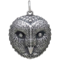 Sterling Silver Barn Owl Face Charm Front View