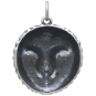 Sterling Silver Barn Owl Face Charm Back View