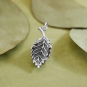 Sterling Silver Curly Leaf Charm 26x11mm