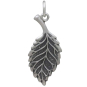 Sterling Silver Curly Leaf Charm Front View