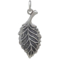 Sterling Silver Curly Leaf Charm Back View