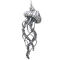 Sterling Silver Detailed Jellyfish Pendant 35x11mm front view